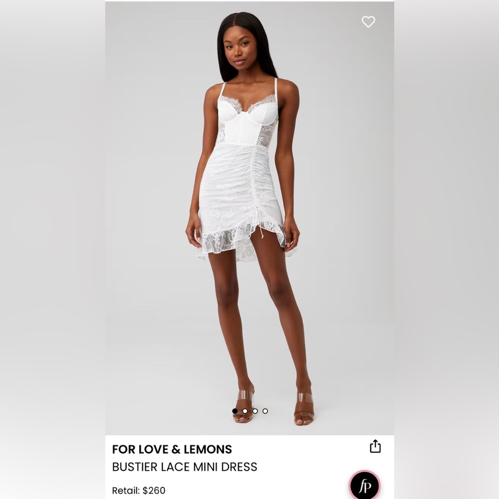 For Love & Lemons White Bustier Lace Mini Dress